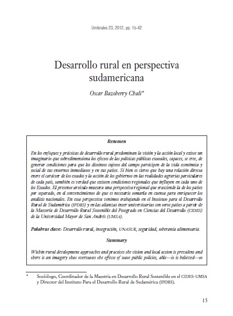 Desarrollo rural en perspectiva sudamericana